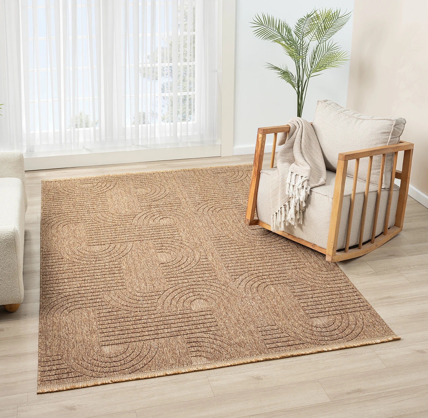 Lara İskandinav Dokuma Bukleli Modern Salon Halısı Mutfak Halısı Koridor Halısı Yolluk