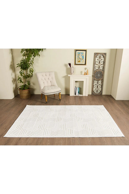 Vista Koleksiyonu Modern Dokuma Halı Salon Oturma Odası Koridor Halısı