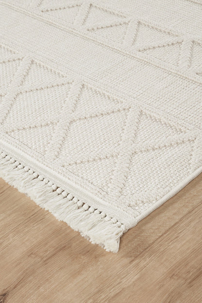 Naturel Bukleli Yumuşak Dokulu Iskandinav Dokuma Halı