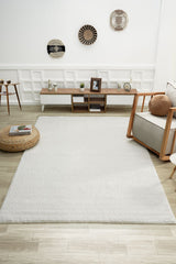 MariesseHome Düz Beyaz Yumuşak Post Peluş Modern Dokuma Çocuk Odası Oturma Odası Salon Mutfak Halısı