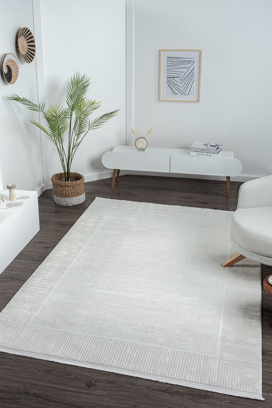 Zen Koleksiyonu - Bambu Tarz Modern Sık Dokuma Halı Salon Oturma Odası Halısı