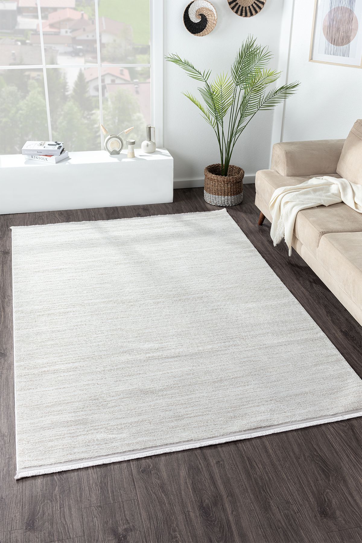 Zen Koleksiyonu Bambu Dokulu Modern Sık Dokuma Halı - Salon Oturma Odası Halısı