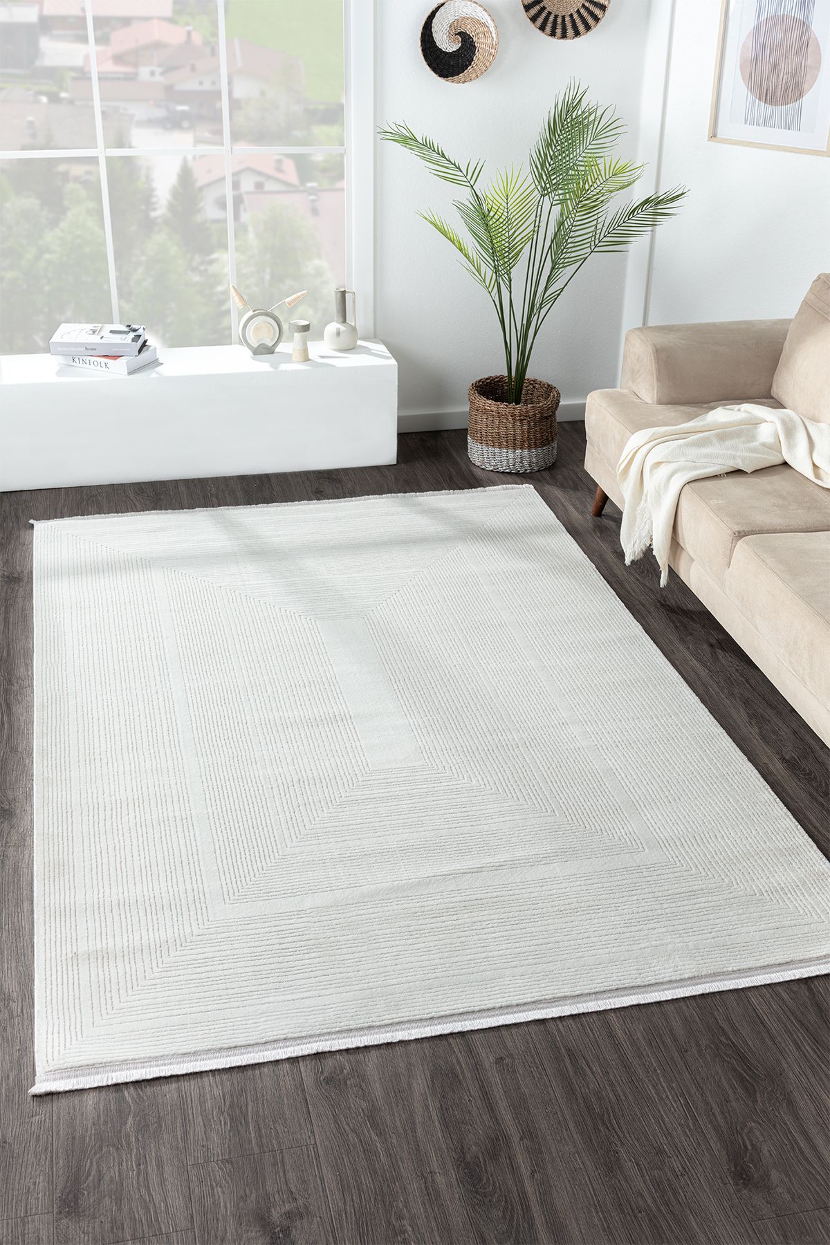 Zen Koleksiyonu - Bambu Tarz Modern Sık Dokuma Halı Salon Oturma Odası Halısı