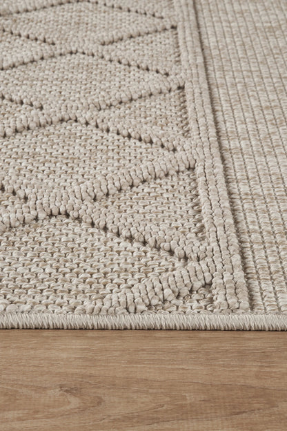 Naturel Bukleli Yumuşak Dokulu Iskandinav Dokuma Halı