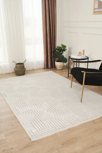 Jasmine Serisi  Bambu Dokulu Modern Sık Dokuma Koridor Kesme Yolluk Dokuma Makine Halısı