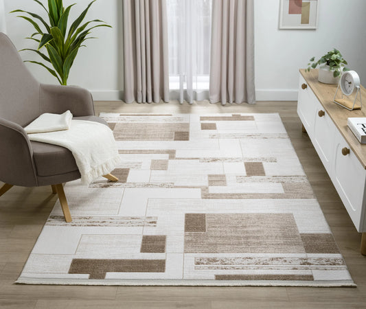 Mariesse Home  Nova Serisi  Akrilik Dokuma Salon Mutfak Koridor Kesme Yolluk Dokuma Makine Halısı
