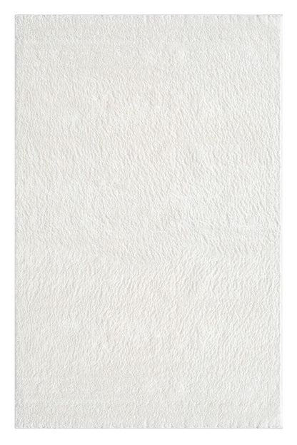 MariesseHome Düz Beyaz Yumuşak Post Peluş Modern Dokuma Çocuk Odası Oturma Odası Salon Mutfak Halısı