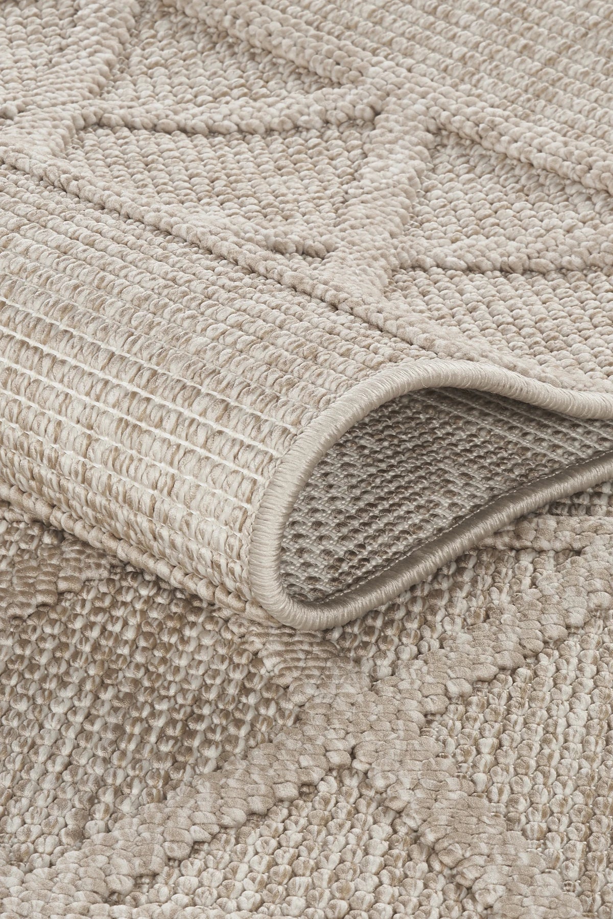 Naturel Bukleli Yumuşak Dokulu Iskandinav Dokuma Halı