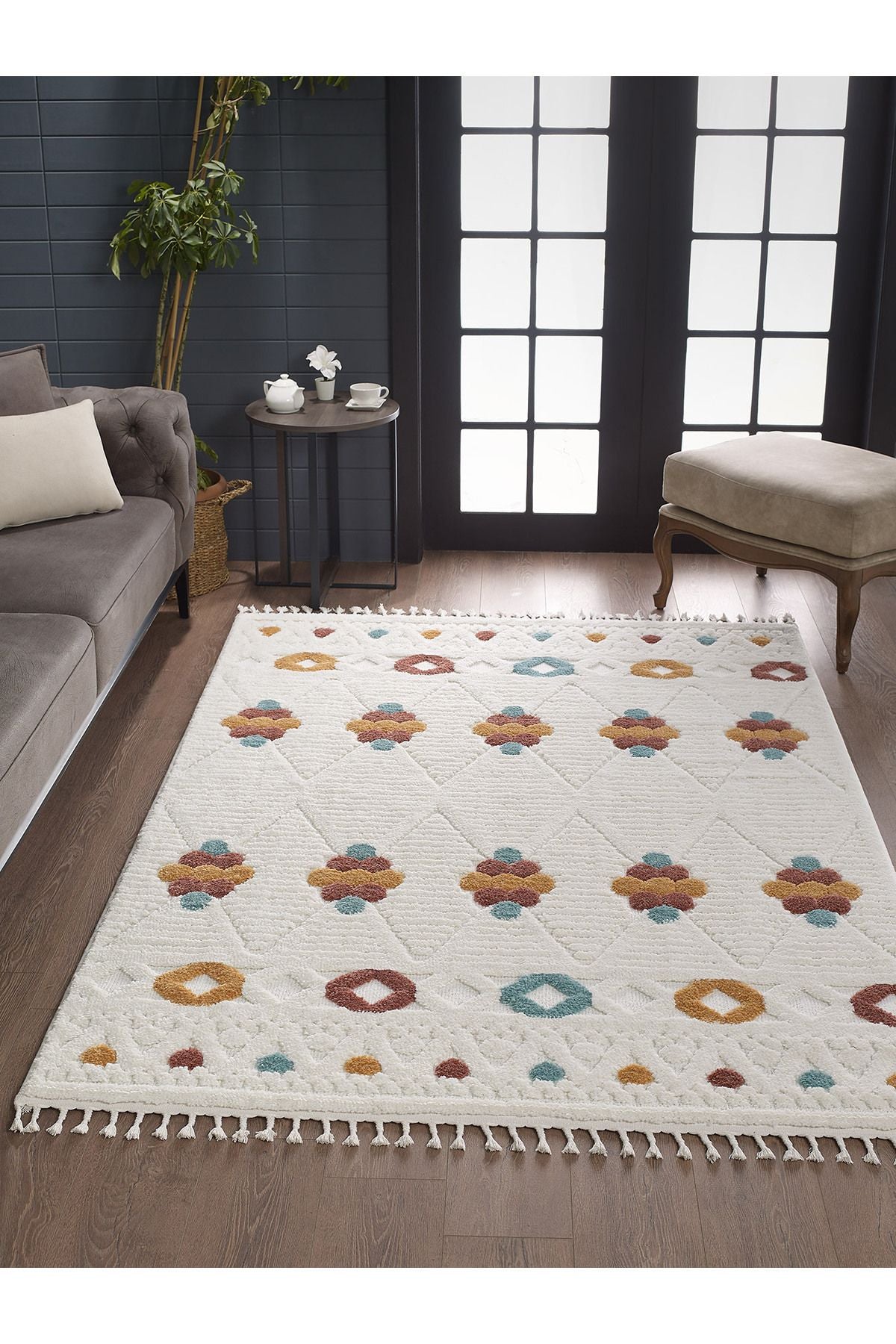 Elit Bukleli Multi Renkler Yumuşak Peluş Post Shaggy Çocuk Odası Oturma Odası Salon Halısı 0911A