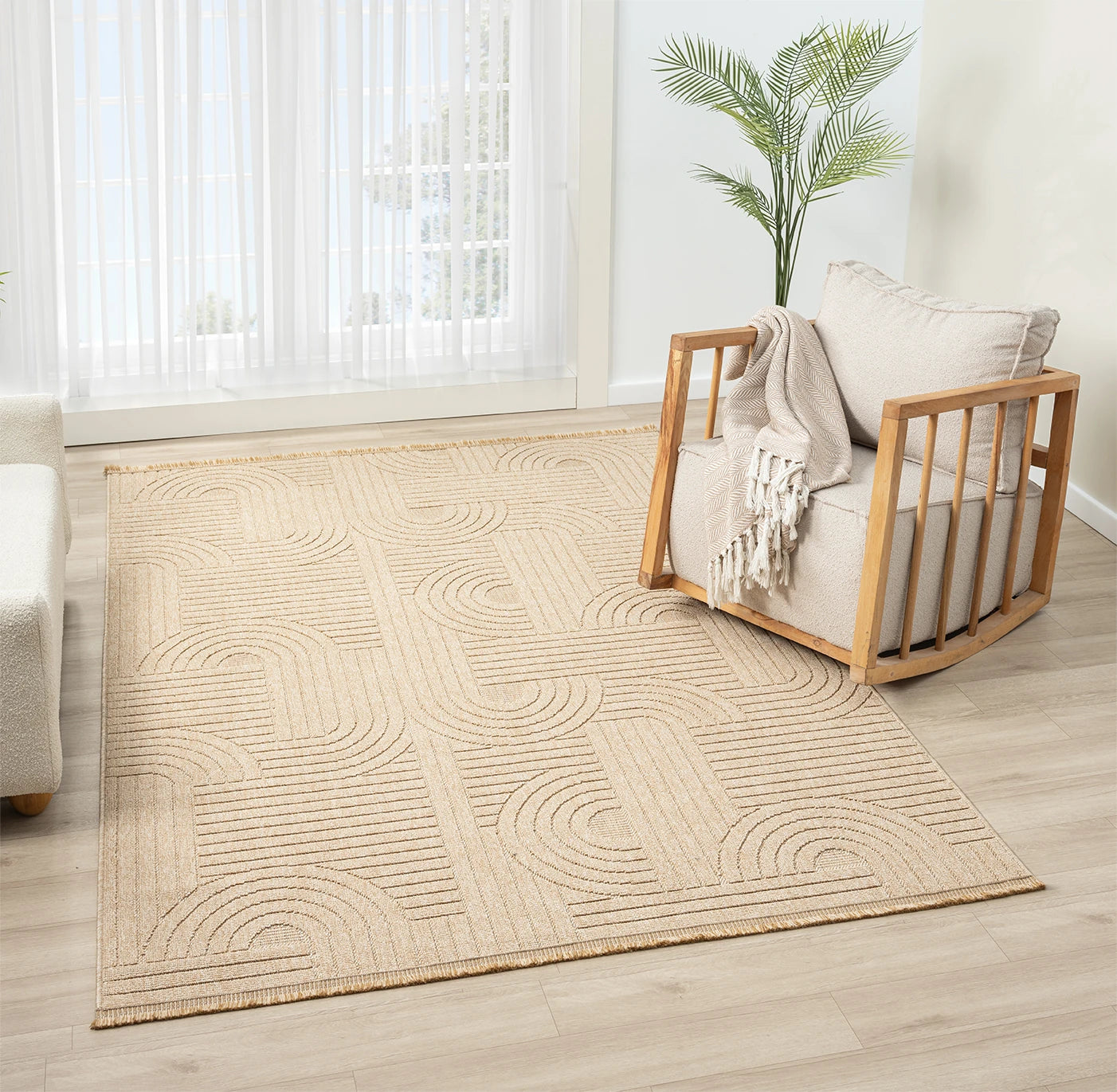 Lara İskandinav Dokuma Bukleli Modern Salon Halısı Mutfak Halısı Koridor Halısı Yolluk